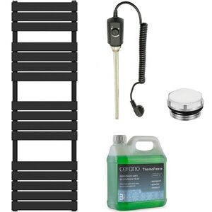 CERANO Koupelnový elektrický radiátorový set Claude 600W černá matná 1600x500 mm CER-978831 obraz