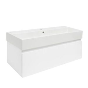 Koupelnová skříňka s umyvadlem SAT B-WAY 99x30x45 cm bílá lesk BWAY100WU2 BWAY100WU2 obraz