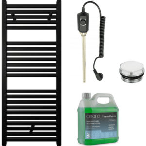 CERANO Koupelnový elektrický radiátorový set Donovan 300W černá matná 1200x500 mm CER-978832 obraz