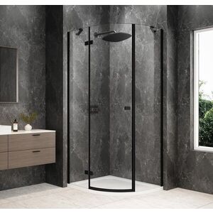 POLYSAN GLOBE BLACK čtvrtkruhový sprchový kout 900x800, čiré sklo, levé GB2980LB obraz