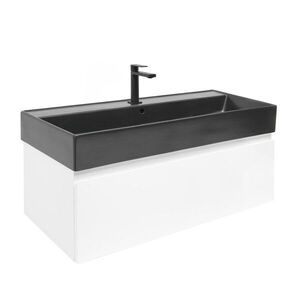Koupelnová skříňka s umyvadlem SAT B-WAY 99x30x45 cm bílá lesk BWAY100WU2BB BWAY100WU2BB obraz