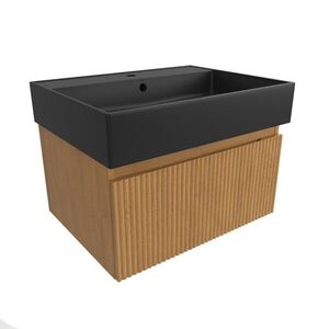 Koupelnová skříňka s umyvadlem SAT Evolution 58x30x44, 5 cm dub medový mat SATEVO60DMU2B SATEVO60DMU2B obraz