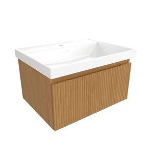 Koupelnová skříňka s umyvadlem SAT Evolution 58x30x44, 5 cm dub medový mat SATEVO60DMU4 SATEVO60DMU4 obraz
