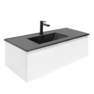 Koupelnová skříňka s umyvadlem SAT B-WAY 99x30x45 cm bílá lesk BWAY100WU4BB BWAY100WU4BB obraz