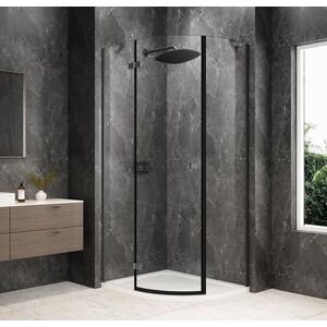 POLYSAN GLOBE GUN METAL čtvrtkruhový sprchový kout 900x800, čiré sklo, levé GB2980LGM obraz