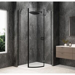 POLYSAN GLOBE GUN METAL čtvrtkruhový sprchový kout 900x800, čiré sklo, pravé GB2980RGM obraz