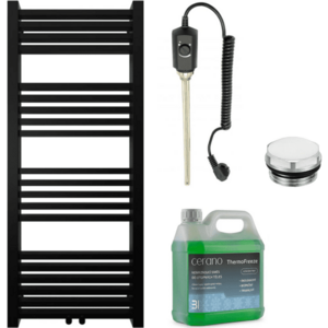 CERANO Koupelnový elektrický radiátorový set Franko 300W černá matná 1200x500 mm CER-978838 obraz
