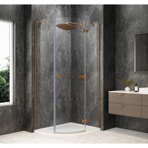 POLYSAN GLOBE COPPER MATT čtvrtkruhový sprchový kout 900x800, čiré sklo, pravé GB2980RPG obraz