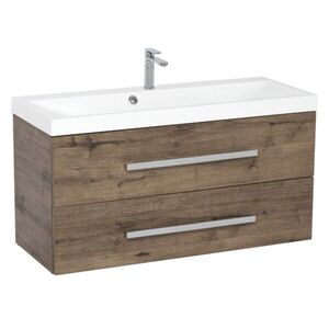 Koupelnová skříňka s umyvadlem SAT Cube Way 100x40 cm dub wellington CUBE2100ZDW CUBE2100ZDW obraz