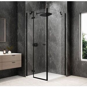 POLYSAN GLOBE BLACK čtvercový sprchový kout 800x800, čiré sklo, levé GB1080-3215LB obraz