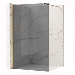 REA/S Sprchová zástěna Flexi Grey / Brush Gold 110 KPL-K99283 obraz