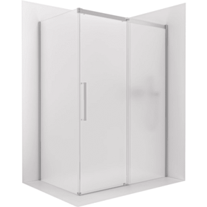CERANO Sprchový kout Lantono pravá 8 mm Soft-Close chrom, mléčné sklo 110x80 posuvný CER-665539 obraz
