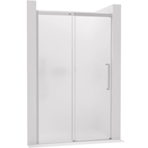 CERANO Sprchové posuvné dveře Lantono levá 8 mm Soft-Close chrom, mléčné sklo 150x195 CER-661993 obraz