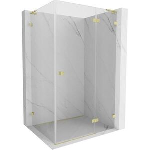 MEXEN/S Lunar L sprchový kout dveře křídlové pravá 70 x 90, transparent, zlato kartáčovaná 834L-070-090-55-00-P obraz