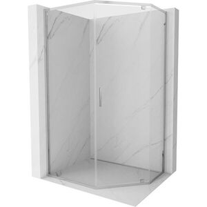 MEXEN Exo sprchový kout pětiboký křídlový 90 x 80, transparent, chrom 812-090-080-01-00 obraz