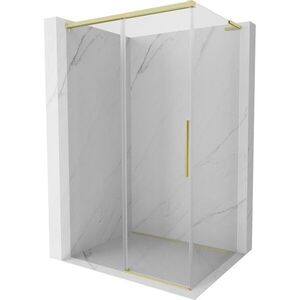 MEXEN/S Rox L sprchový kout posuvný 105 x 85, transparent, zlato kartáčovaná 8C2L-105-085-55-00 obraz