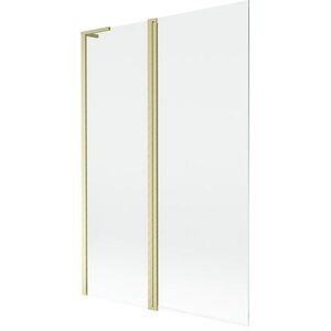MEXEN/S Mist L vanová zástěna 2-křídlová 120 x 150, transparent, zlatá kartáčovaná 8A9L-120-011-55-00 obraz