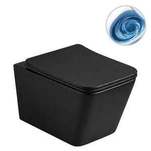 CERANO WC závěsné Forte, Vortex vírové splachování + Slim/SoftClose sedátko černá matná 52x35 CER-680368 obraz