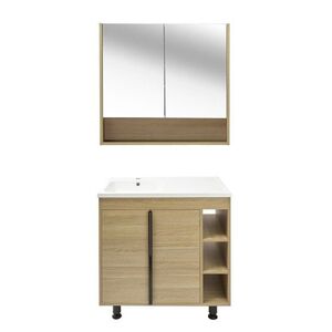 Koupelnová sestava s umyvadlem Naturel Lucca 79x70x45 cm dub mat LUCCASET80D LUCCASET80D obraz