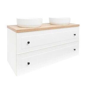Koupelnová skříňka s krycí deskou Naturel Forli 120x53x46 cm bílá lesk FORLI120BID FORLI120BID obraz