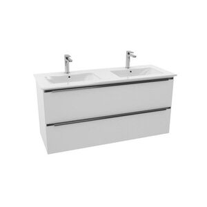 NEKOMPLETNÍ!!! Koupelnová skříňka s dvojumyvadlem Naturel Nobia 120x60x46 cm bílá lesk NOBIA120ZBL NOBIA120ZBL obraz