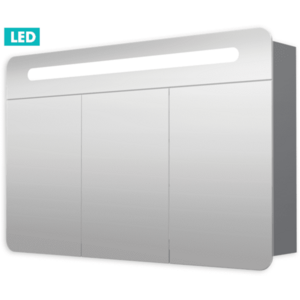 Naturel Zrcadlová skříň 100 cm, 3 dveře, LED osvětlení, zásuvka+vypínač, IP44 GALPIR100LED GALPIR100LED obraz