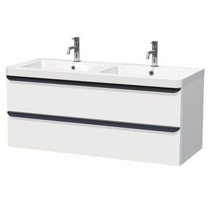Koupelnová skříňka s umyvadlem Naturel Pavia 120x53x49 cm bílá mat černá úchytka PAVIA3120ZCE PAVIA3120ZCE obraz