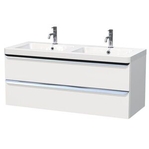 Koupelnová skříňka s umyvadlem Naturel Pavia 120x53x49 cm bílá mat chrom úchytka PAVIA3120ZCR PAVIA3120ZCR obraz