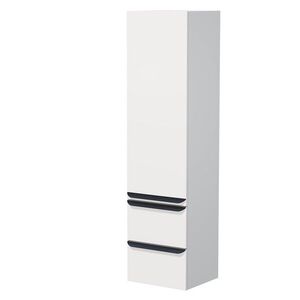 Koupelnová skříňka vysoká Naturel Pavia 40x155x35 cm pravá bílá mat černá úchytka PAVIA3V40DVPCE PAVIA3V40DVPCE obraz