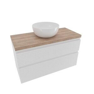 Koupelnová skříňka 2 zásuvková s krycí deskou Naturel Savona 98x53x44, 8 cm bílá lesk SAVONA2100BIDDH SAVONA2100BIDDH obraz