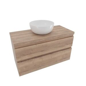 Koupelnová skříňka 2 zásuvková s krycí deskou Naturel Savona 98x53x44, 8 cm dub Halifax mat SAVONA2100DHD SAVONA2100DHD obraz