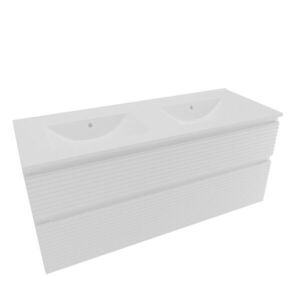 Koupelnová skříňka 2 zásuvková s umyvadlem Naturel Savona 118x53x44, 8 cm bílá lesk SAVONA2120BI SAVONA2120BI obraz