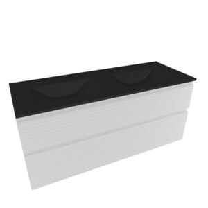 Koupelnová skříňka 2 zásuvková s umyvadlem Naturel Savona 118x53x44, 8 cm bílá lesk SAVONA2120BIC SAVONA2120BIC obraz