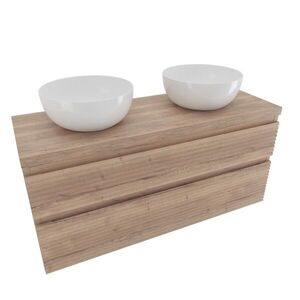 Koupelnová skříňka 2 zásuvková s krycí deskou Naturel Savona 118x53x44, 8 cm dub Halifax mat SAVONA2120DHD SAVONA2120DHD obraz