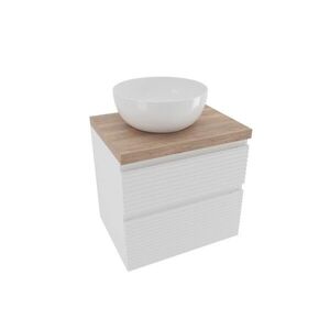 Koupelnová skříňka 2 zásuvková s krycí deskou Naturel Savona 58x53x44, 8 cm bílá lesk SAVONA260BIDDH SAVONA260BIDDH obraz