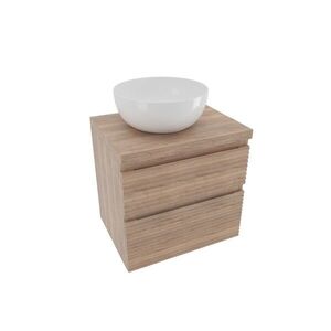 Koupelnová skříňka 2 zásuvková s krycí deskou Naturel Savona 58x53x44, 8 cm dub Halifax mat SAVONA260DHD SAVONA260DHD obraz