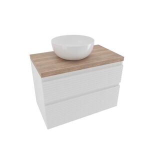Koupelnová skříňka 2 zásuvková s krycí deskou Naturel Savona 78x53x44, 8 cm bílá lesk SAVONA280BIDDH SAVONA280BIDDH obraz