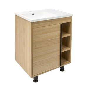 Koupelnová skříňka s umyvadlem Naturel Lucca 59x70x45 cm dub mat LUCCA60D LUCCA60D obraz