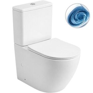 CERANO WC kombi Cesso, Vortex vírové splachování + Slim/SoftClose sedátko spodní/zadní odpad bílá lesklá 61, 8x38 CER-680356 obraz