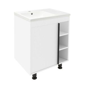 Koupelnová skříňka s umyvadlem Naturel Lucca 59x70x45 cm bílá lesk LUCCA60W LUCCA60W obraz