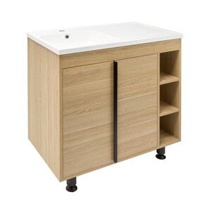Koupelnová skříňka s umyvadlem Naturel Lucca 79x70x45 cm dub mat LUCCA80D LUCCA80D obraz