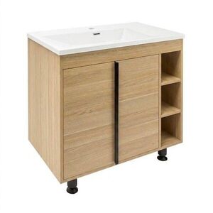Koupelnová skříňka s umyvadlem Naturel Lucca 79x70x45 cm dub mat LUCCA80DU3A LUCCA80DU3A obraz
