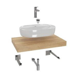 Koupelnová sestava SAT s deskou pod umyvadlo Dolce 80x8x50 cm dub halifax KSETDO1 KSETDO1 obraz