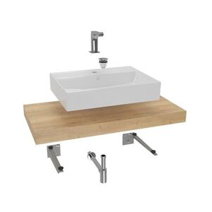 Koupelnová sestava SAT s deskou pod umyvadlo Dolce 100x8x50 cm dub halifax KSETDO11 KSETDO11 obraz