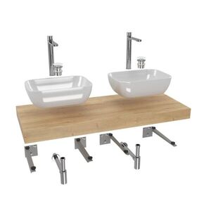 Koupelnová sestava SAT s deskou pod umyvadlo Dolce 120x8x50 cm dub halifax KSETDO17 KSETDO17 obraz