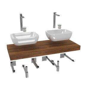 Koupelnová sestava SAT s deskou pod umyvadlo Dolce 120x8x50 cm dub charleston KSETDO19 KSETDO19 obraz