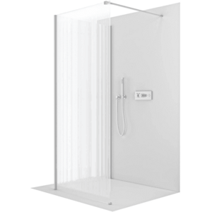 CERANO Sprchová zástěna Walk-in Onyx Corner Cube L/P 8 mm hranatá vzpěra chrom, rýhované sklo 80x60x200 CER-8050BD714040 obraz