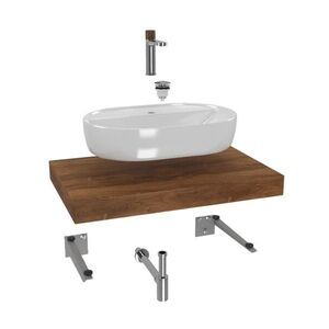 Koupelnová sestava SAT s deskou pod umyvadlo Dolce 80x8x50 cm dub charleston KSETDO3 KSETDO3 obraz