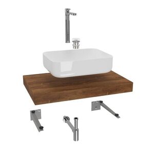Koupelnová sestava SAT s deskou pod umyvadlo Dolce 80x8x50 cm dub charleston KSETDO7 KSETDO7 obraz