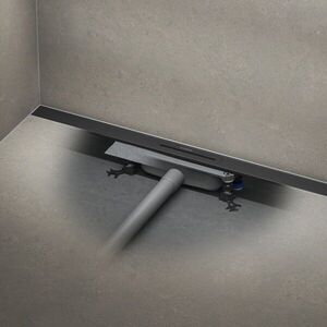 SET Sprchový žlab Kaldewei Flowline Zero 90 cm nerez černá mat a odtoková souprava FlowDrain Flat 940000010676+687744810000 KALDEWEISET25 obraz